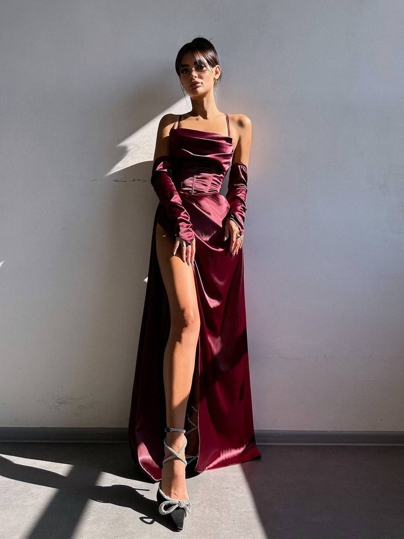 Комплект: корсет з рукавичками + спідниця максі з драпіруванням   | PUSHKA SHOP