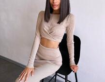 Комплект: топ + спідниця с розрізами  | PUSHKA SHOP