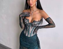 Корсетна сукня максі з рукавичками Корсетна сукня максі з рукавичками | PUSHKA SHOP