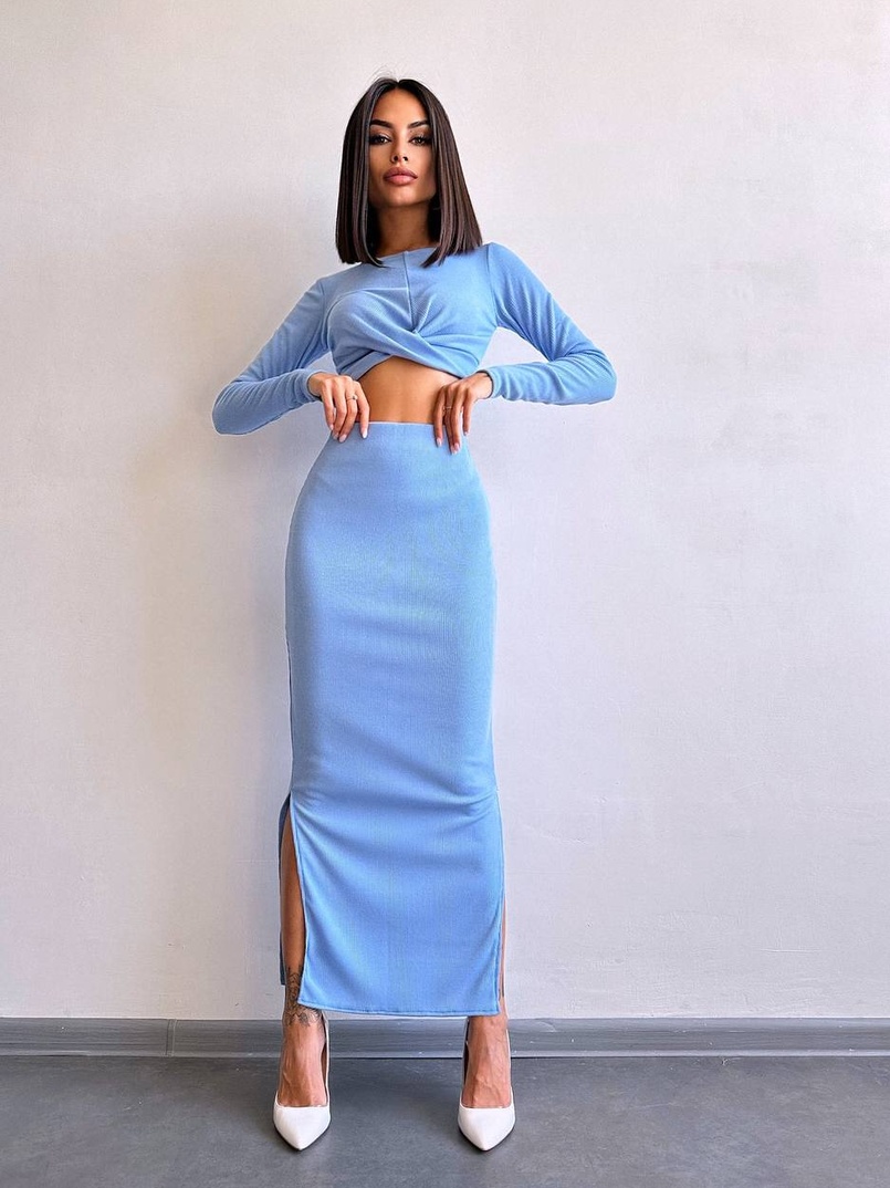 Комплект: топ + спідниця с розрізами Комплект: топ + спідниця с розрізами | PUSHKA SHOP