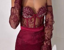 Мереживний комплект: корсет + спідниця   | PUSHKA SHOP