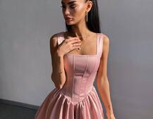 Атласна корсетна сукня міні  | PUSHKA SHOP