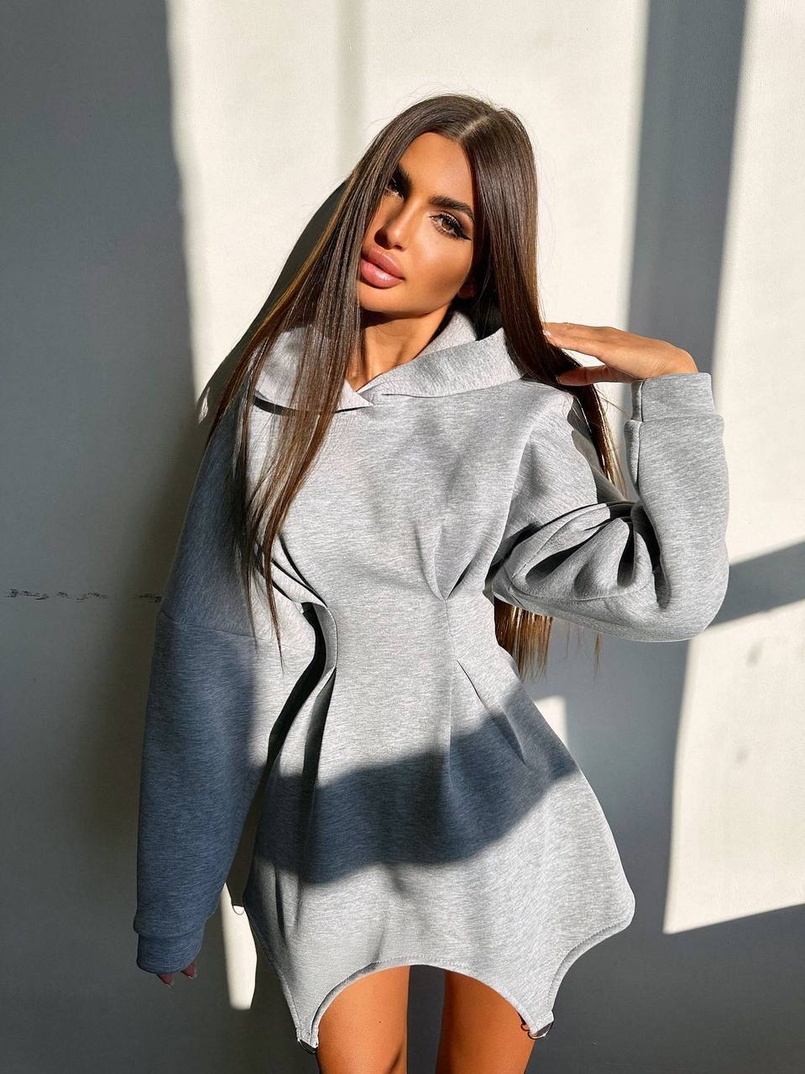 Тепле приталене худі з капюшоном на флісі + корсет на шнурівці Можна носити з корсетом та без Тепле приталене худі з капюшоном на флісі + корсет на шнурівці Можна носити з корсетом та без | PUSHKA SHOP