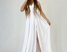 Платье макси с разрезом на юбке и запахом на груди Платье макси с разрезом на юбке и запахом на груди | PUSHKA SHOP