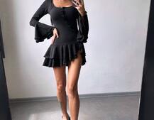 Сукня з з воланами на ґудзиках  | PUSHKA SHOP