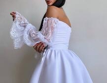 Сукня з корсетом декорована мереживом  | PUSHKA SHOP