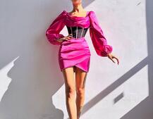 Комплект: корсет, декорований стразами + спідниця міні з драпіруванням   Ручна робота  | PUSHKA SHOP