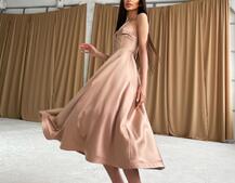 Платье-миди с корсетным верхом  | PUSHKA SHOP