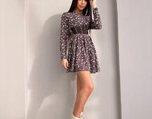 Приталена сукня з корсетною вставкою та спідницею-сонцем | PUSHKA SHOP