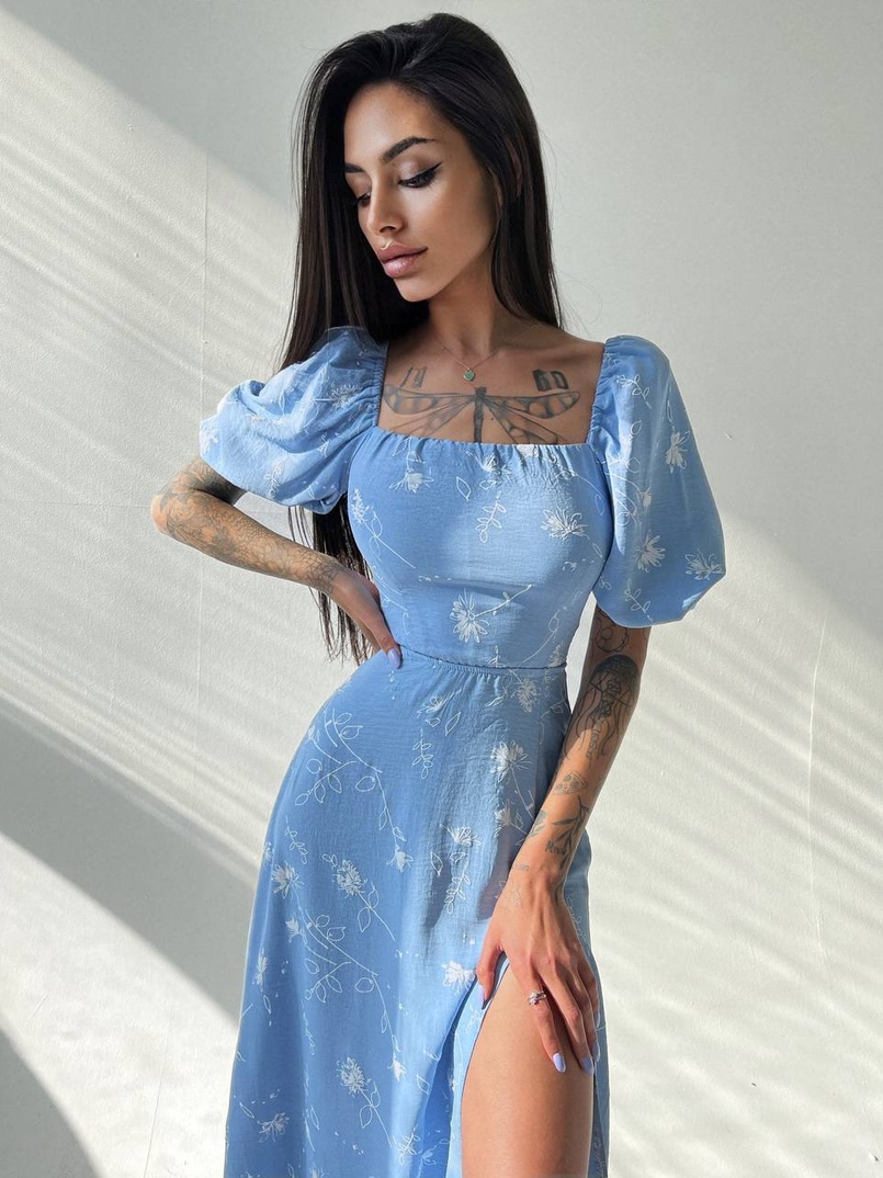 Платье миди со шнуровкой на спинке  | PUSHKA SHOP