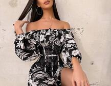 Сукня міді з розрізом в квітковий принт + прозорий корсет  | PUSHKA SHOP