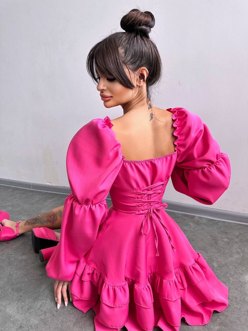 Сукня з воланами на ґудзиках  | PUSHKA SHOP