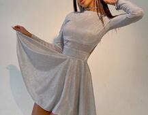 Блискуча сукня міні з відкритою спиною  Блискуча сукня міні з відкритою спиною  | PUSHKA SHOP