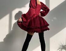 Корсетна сукня  з пишною подвійною спідницею та рюшами  | PUSHKA SHOP