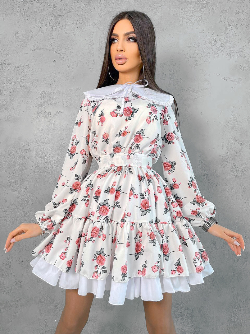 Платье со съёмным воротничком и подъюбником Платье со съёмным воротничком и подъюбником | PUSHKA SHOP