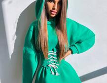 Тепле приталене худі з капюшоном на флісі + корсет на шнурівці Можна носити з корсетом та без | PUSHKA SHOP