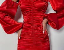 Атласна сукня з драпіруванням | PUSHKA SHOP