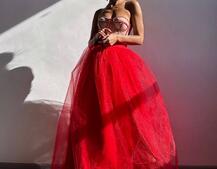 Комплект: корсет бюстьє декорований стразами + пишна спідниця максі  Ручна робота  | PUSHKA SHOP