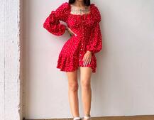 Сукня в горошок на ґудзиках з воланами Сукня в горошок на ґудзиках з воланами | PUSHKA SHOP