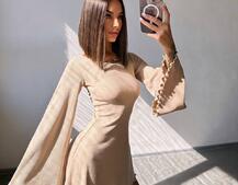 Трикотажна сукня зі шнурівкою на спинці    | PUSHKA SHOP