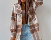 Кашемировая рубашка в клетку с капюшоном  | PUSHKA SHOP