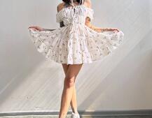 Муслинова сукня з принтом  | PUSHKA SHOP