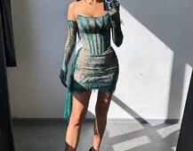 Сукня міні зі шлейфом та рукавичками | PUSHKA SHOP