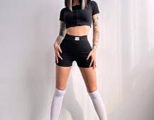 Комплект: топ на ґудзиках + велосипедки | PUSHKA SHOP