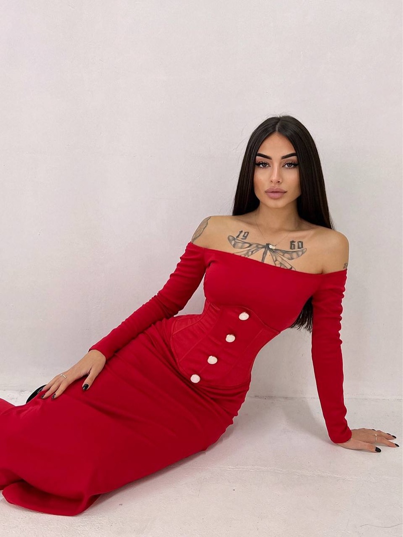 Сукня міді  + атласний корсет | PUSHKA SHOP