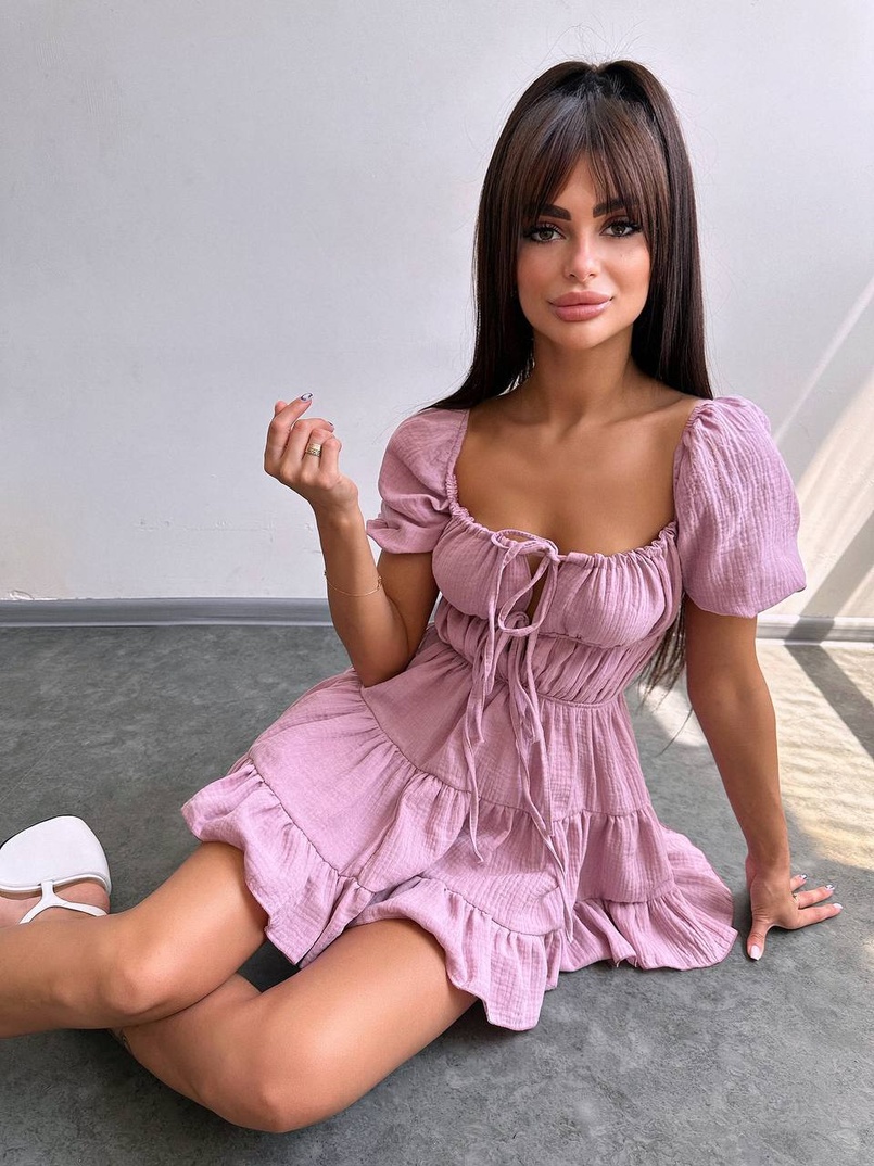 Муслінова сукня з рюшами   | PUSHKA SHOP