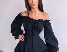 Муслінова сукня з рюшами   | PUSHKA SHOP