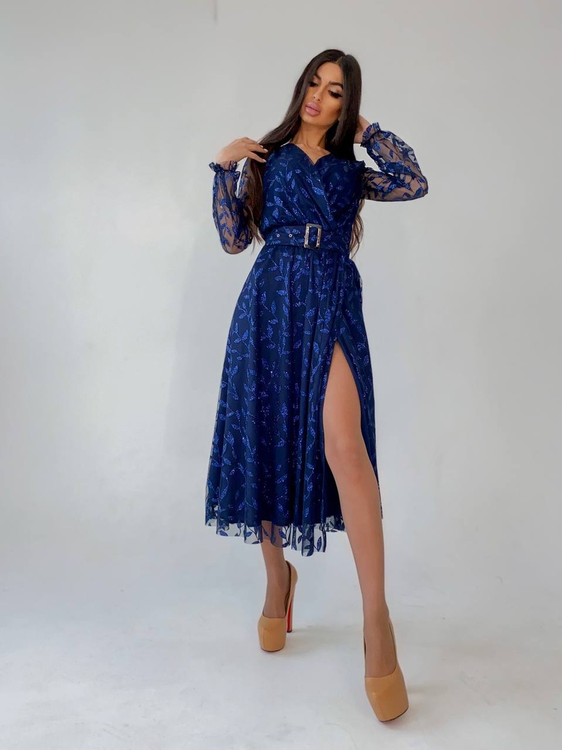 Платье миди с блестками Платье миди с блестками | PUSHKA SHOP