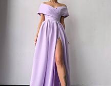 Сукня максі  з відкритими плечима та розрізом на спідниці Сукня максі  з відкритими плечима та розрізом на спідниці | PUSHKA SHOP