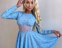 Корсетна сукня з пишною спідницею в квітковий Принт  Корсетна сукня з пишною спідницею в квітковий Принт  | PUSHKA SHOP