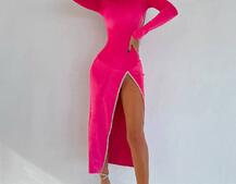 Оксамитова сукня з розрізом, декорована стразами. Прикраса пришита! | PUSHKA SHOP