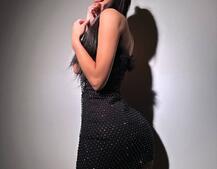 Сукня міні із сітки зі страз | PUSHKA SHOP