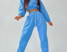 Тёплый базовый костюм на флисе с объемными капюшоном  | PUSHKA SHOP