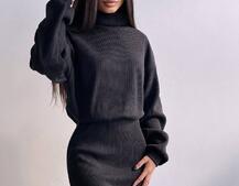 Костюм із теплого трикотажу-рубчика: светр + спідниця Костюм із теплого трикотажу-рубчика: светр + спідниця | PUSHKA SHOP