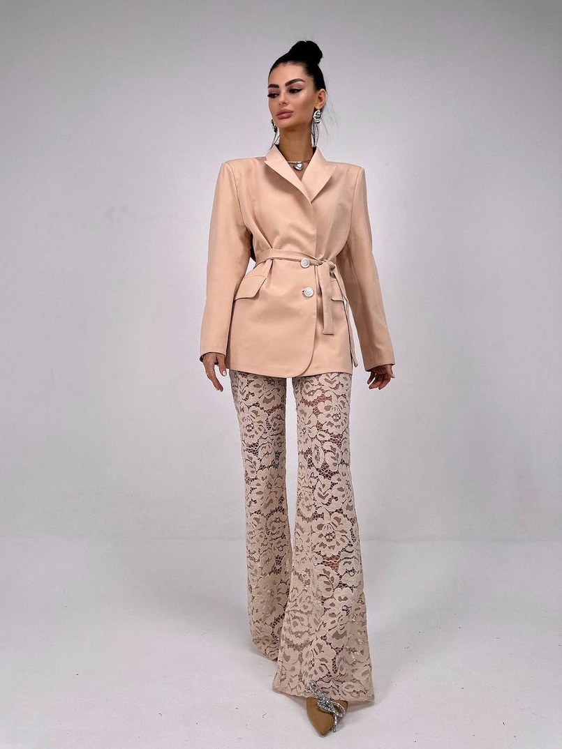 Комплект: мереживний корсет бюстьє + штани + піджак  | PUSHKA SHOP