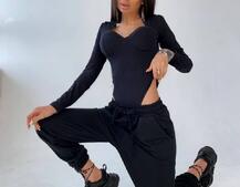 Комплект: боди с чашечками + трикотажные джоггеры  | PUSHKA SHOP