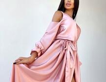 Шелковое платье макси с разрезом Шелковое платье макси с разрезом | PUSHKA SHOP