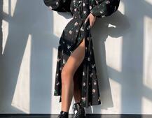 Сукня міді з квітковим принтом  | PUSHKA SHOP