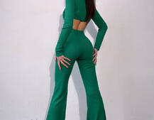 Комплект : штани кльош і топ , декорований бахромою зі страз Ручна робота | PUSHKA SHOP