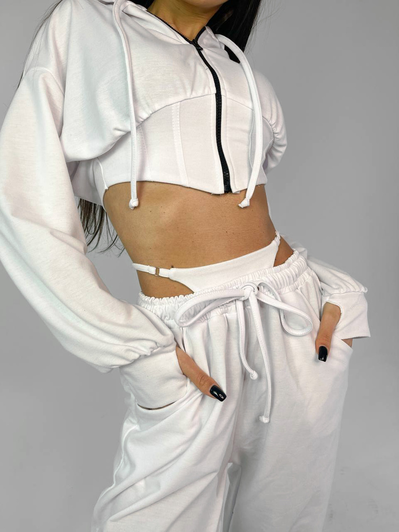 Трикотажный костюм с корсетными элементами и имитацией трусиков   | PUSHKA SHOP