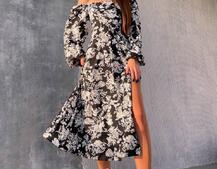 Улюблена сукня-міді зі шнурівкою на спинці та розрізом на ніжці | PUSHKA SHOP