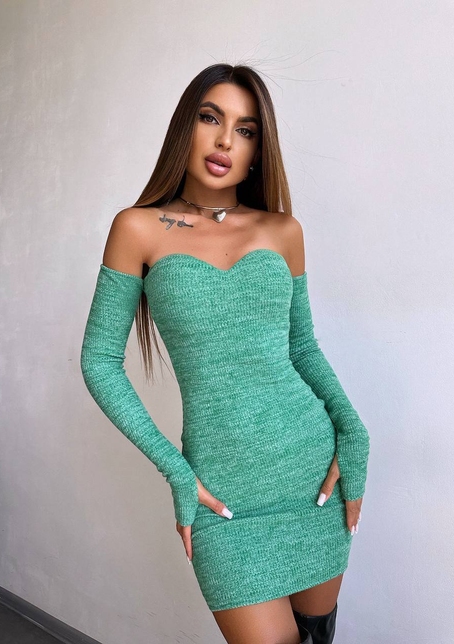 Трикотажна сукня міні з чашечками  | PUSHKA SHOP