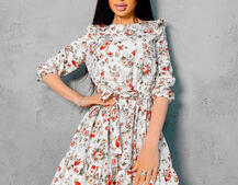 Милое цветочное платье с оборками Милое цветочное платье с оборками | PUSHKA SHOP