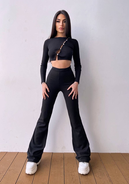 Комплект : штани кльош і топ на ґудзиках   | PUSHKA SHOP