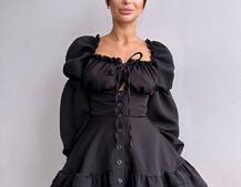 Сукня з воланами на ґудзиках  | PUSHKA SHOP