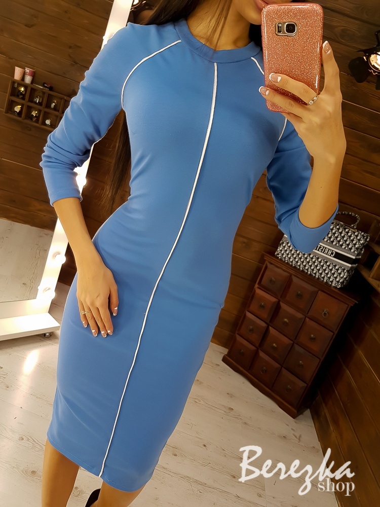 Облегающее платье декорированное кантом Облегающее платье декорированное кантом | PUSHKA SHOP